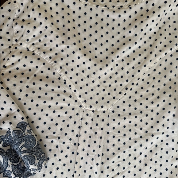 Zara Basic Navy Polka Dot Top - Picture 4 of 7